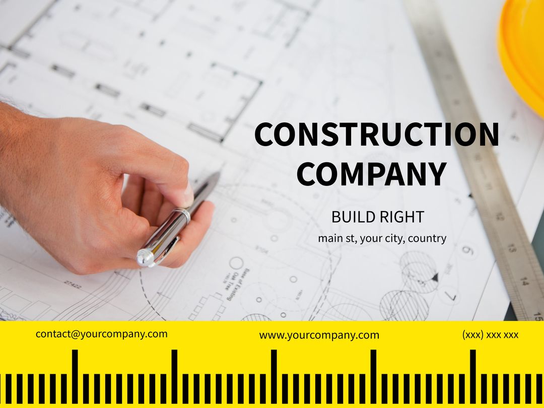 Architectural Hand Drafting Template for Construction Firms - Download Free Stock Templates Pikwizard.com