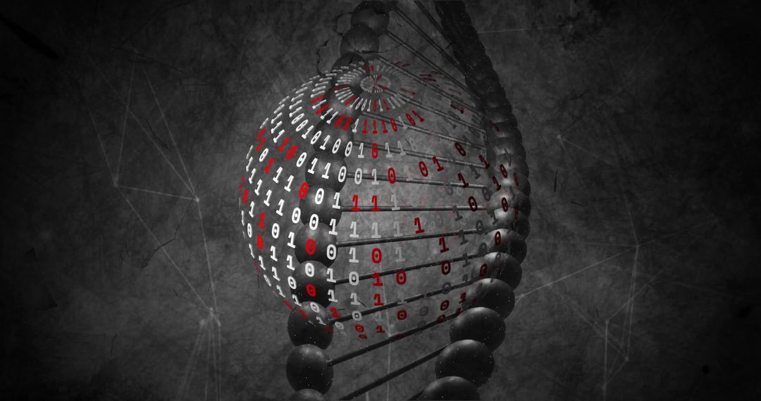 Digital dna strand fusion with binary code overlay