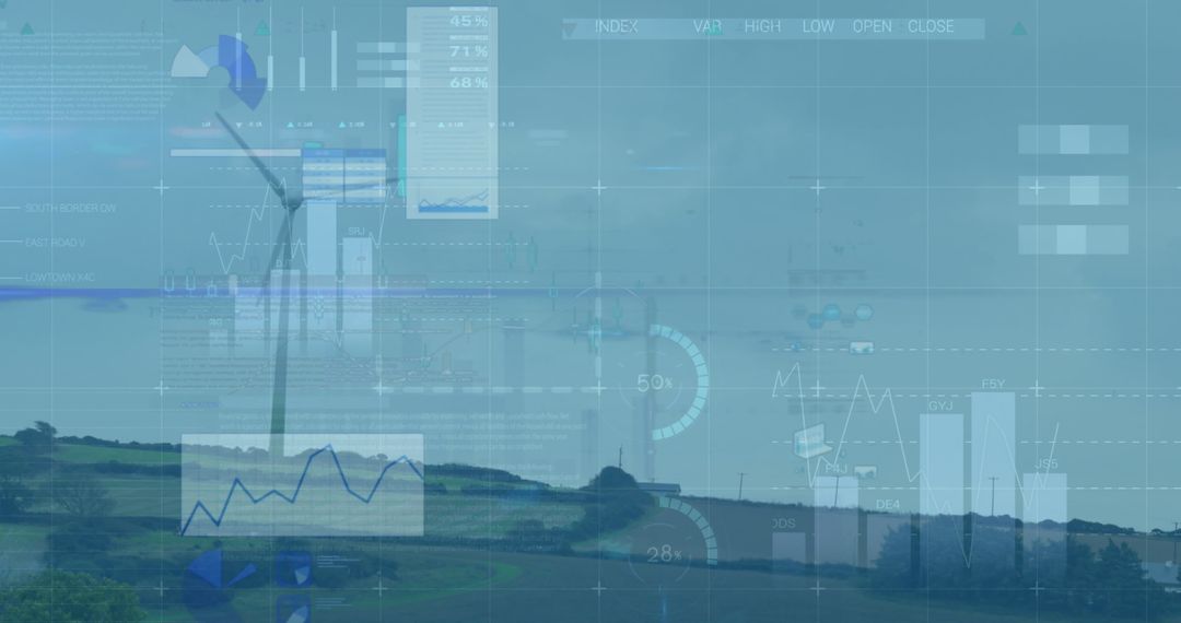 Renewable Energy Data Overlay on Wind Turbines