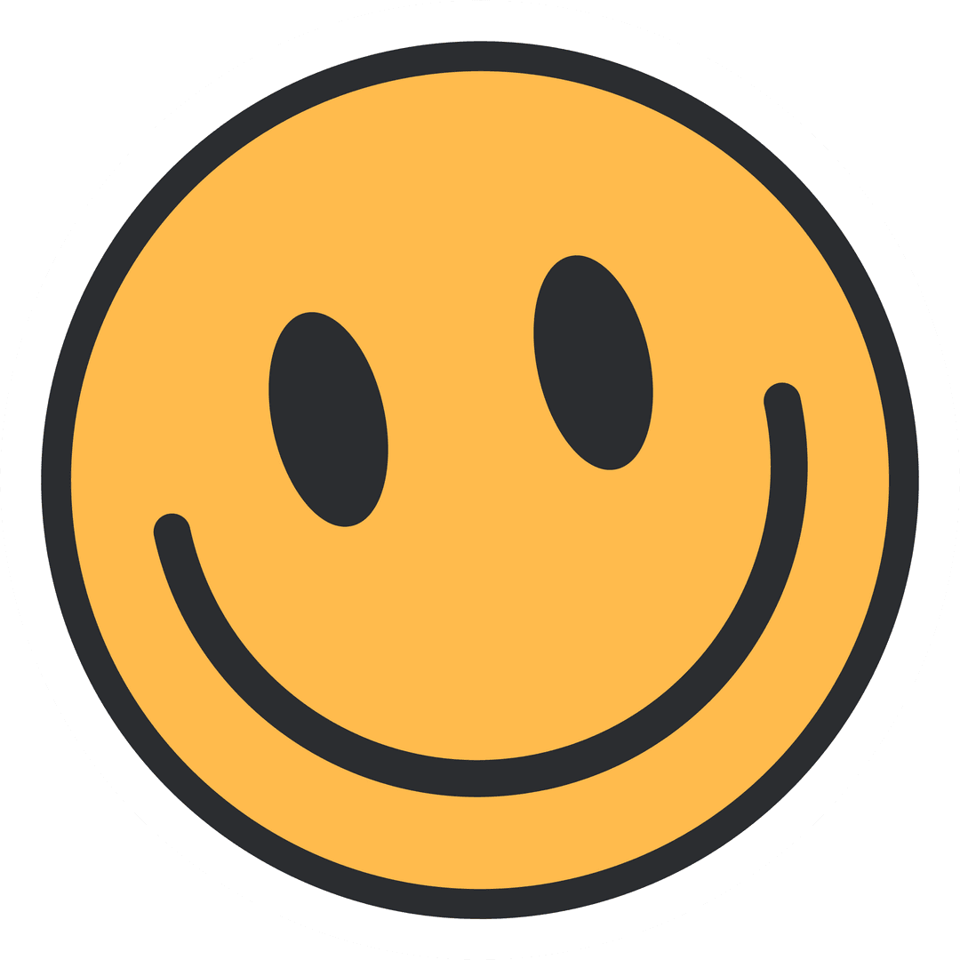 Cheerful Smiley Face Emoji with Transparent Background