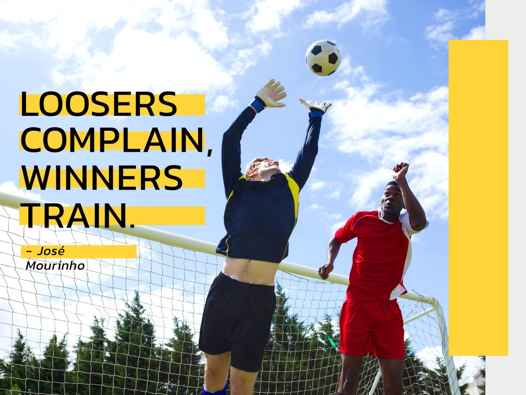 Competitive Football Training with Motivational Quote