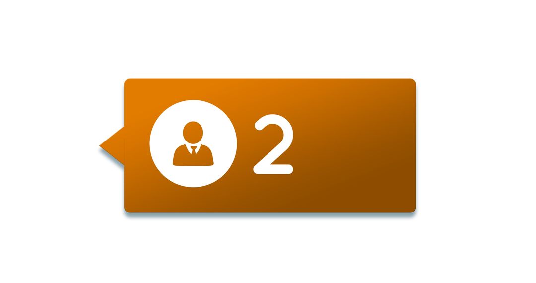 Orange Notification Badge with User Icon and Counter