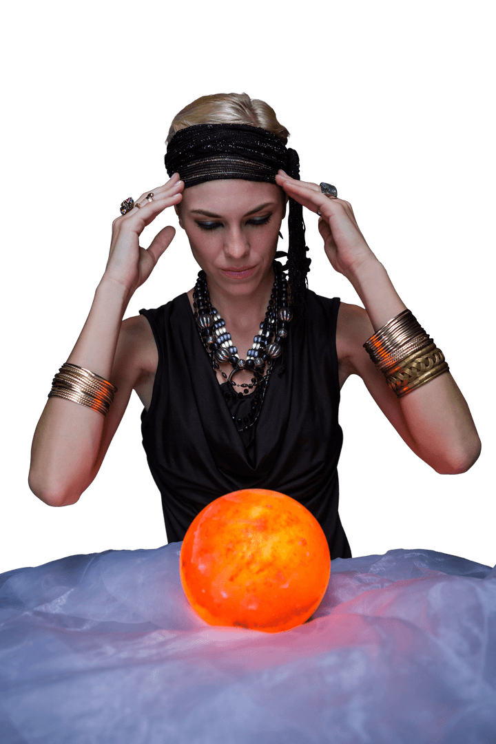 Transparent Fortune Teller with Crystal Ball Illumination