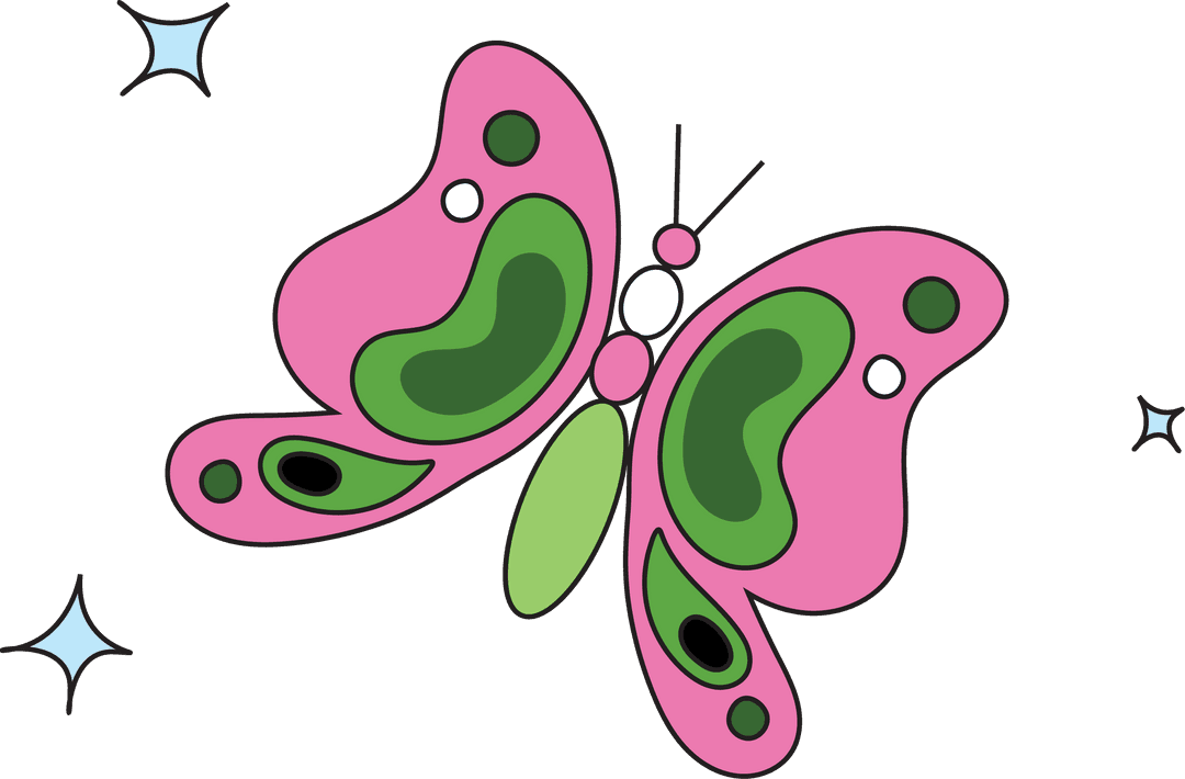 Decorative Pink Butterfly Vector with Transparent Background