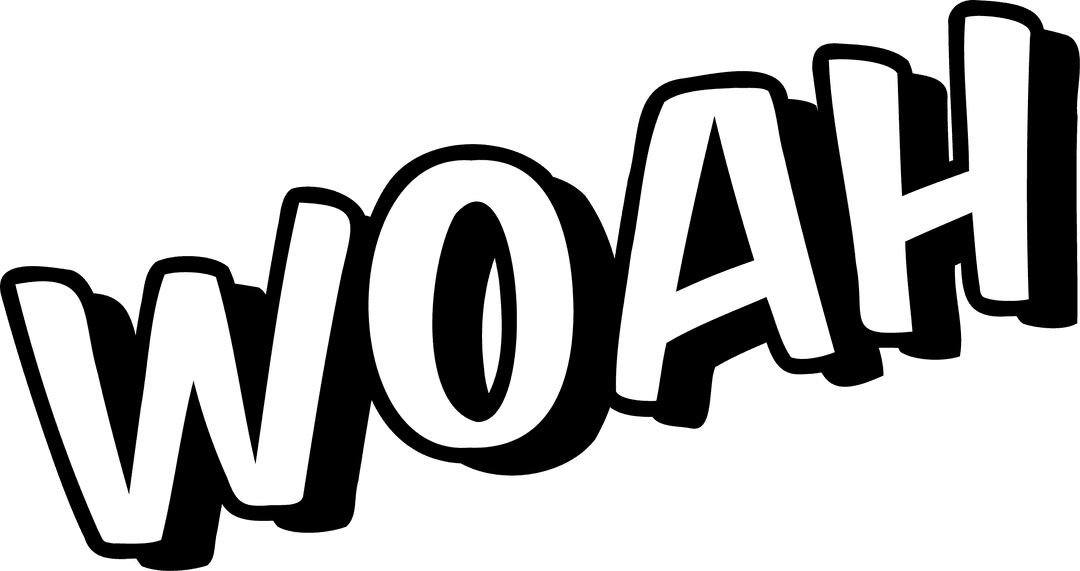 Bold Comic-style WOAH Text with Transparent Background