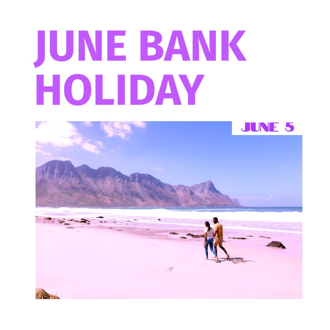 Romantic Couples Walk on Scenic Beach with Mountain Views