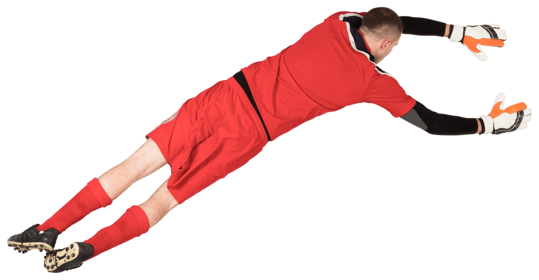 Goalkeeper Diving Action on Transparent Background Isolated Illustration