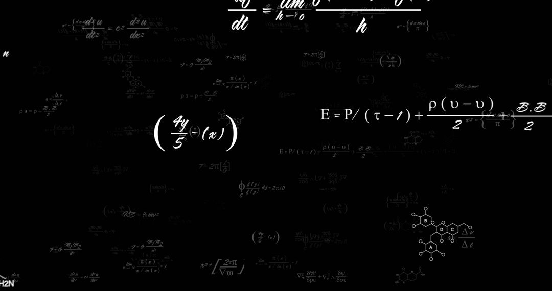Mathematical Formulas on Chalkboard Background