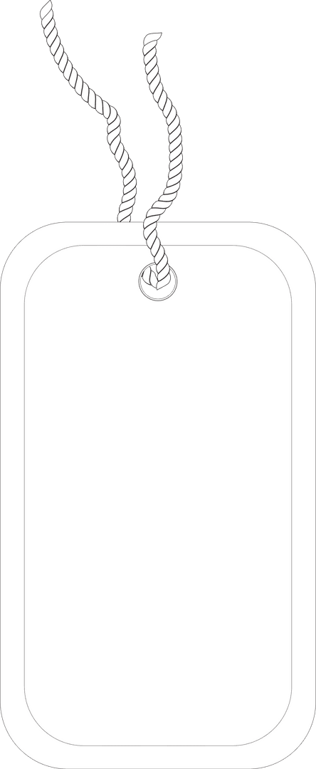 Blank White Tag Detail on Transparent Background