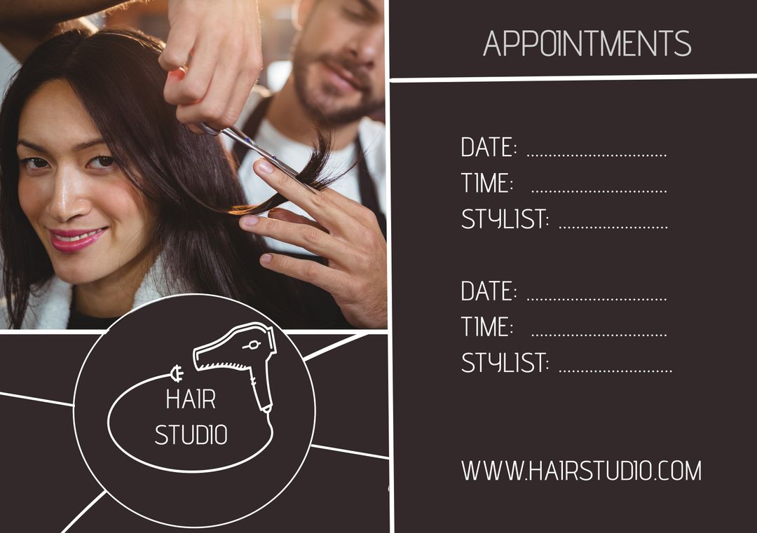 Diverse Female Client Getting Haircut with Appointment Details - Download Free Stock Templates Pikwizard.com