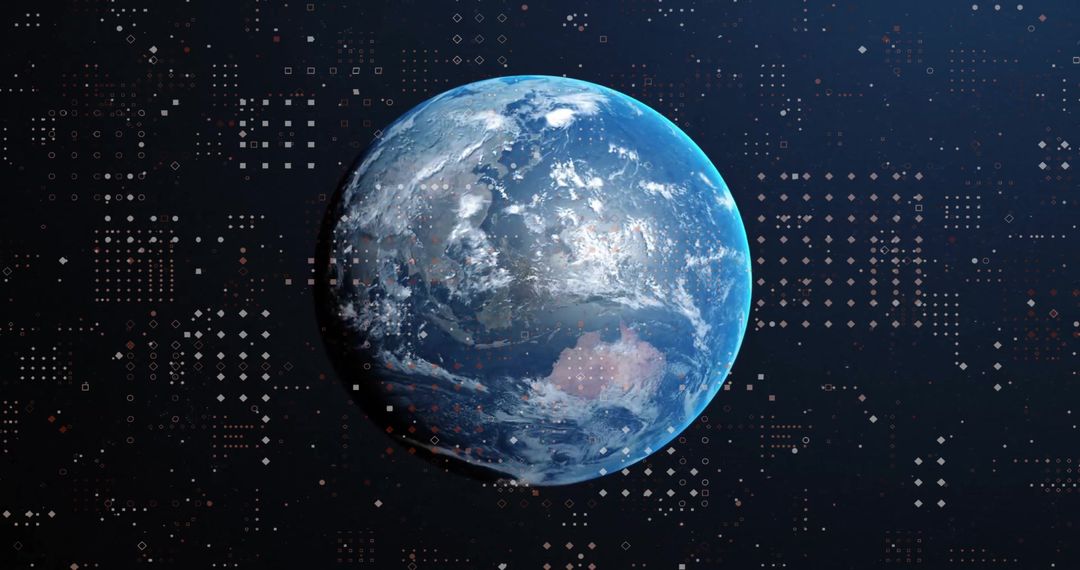 Earth with Digital Data Integration and Global Connections