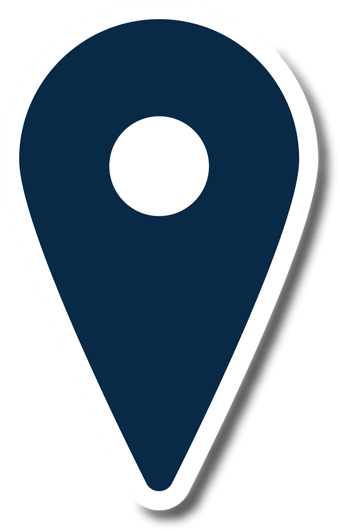 Blue Destination Pin on Transparent Background
