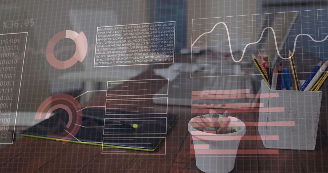 Financial Analytics and Technology on Office Desk