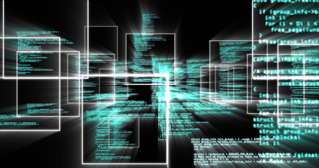 Digital Data Stream Flowing in Virtual Space