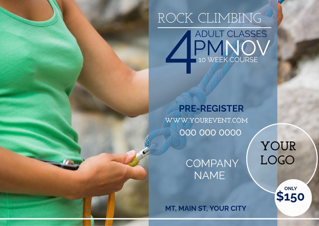 Adventure Rock Climbing Course Flyer Design