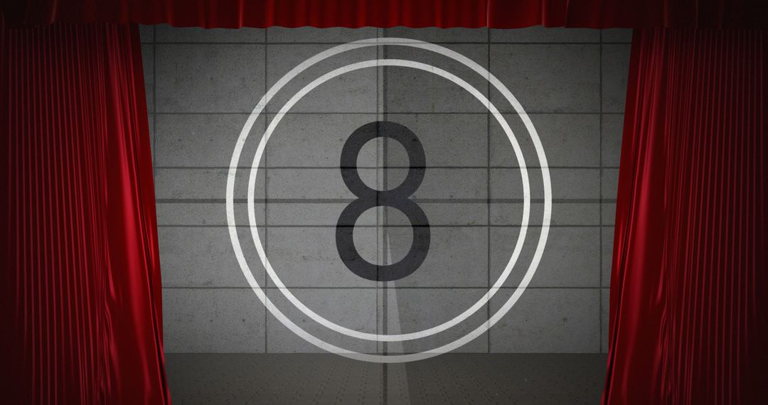 Vintage Countdown Timer with Theater Curtains - Free Images, Stock Photos and Pictures on Pikwizard.com