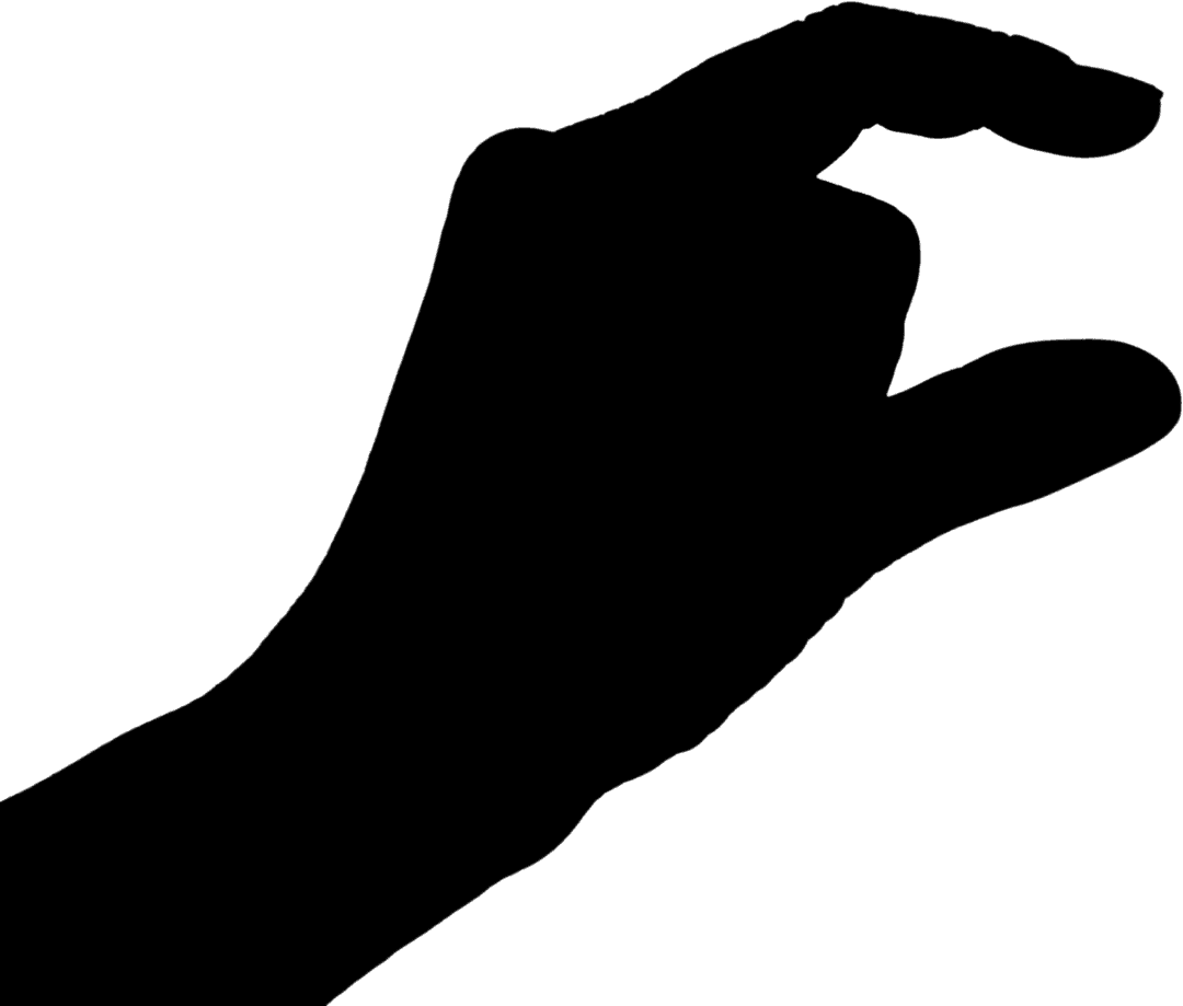 Silhouette Hand Gesture on Transparent Background Graphic