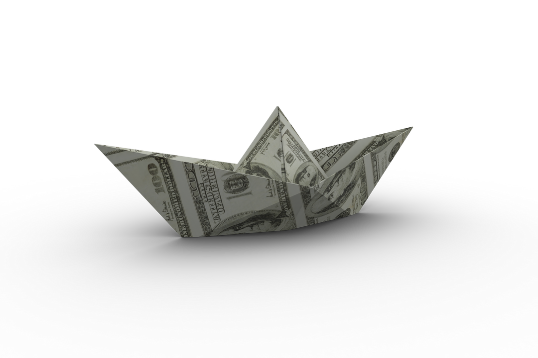 Transparent Paper Boat Made from American Dollar Bill Floating - Download Free Stock Images Pikwizard.com