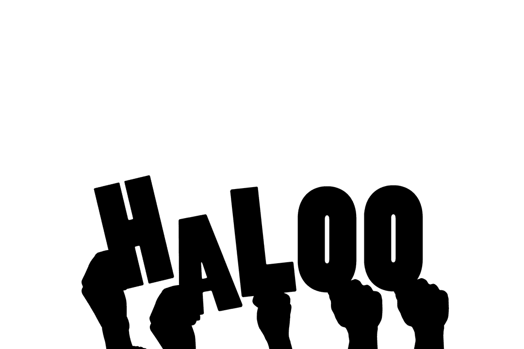 Transparent PNG Illustration of Hands Holding Hola Text