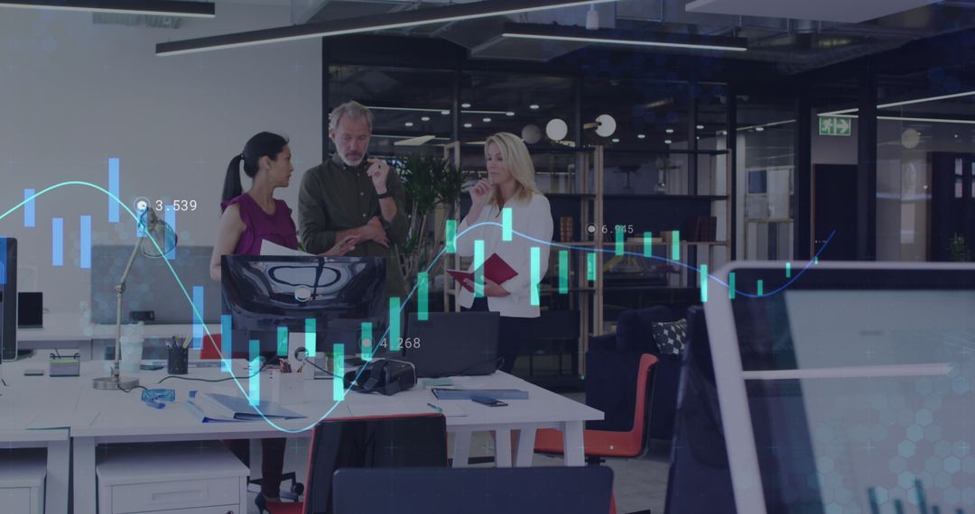 Financial Data Analysis with Team in Modern Office Environment