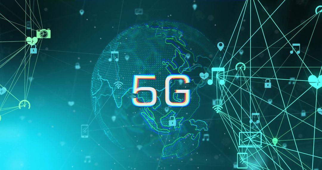 Globe with 5G Technology and Digital Connections Background