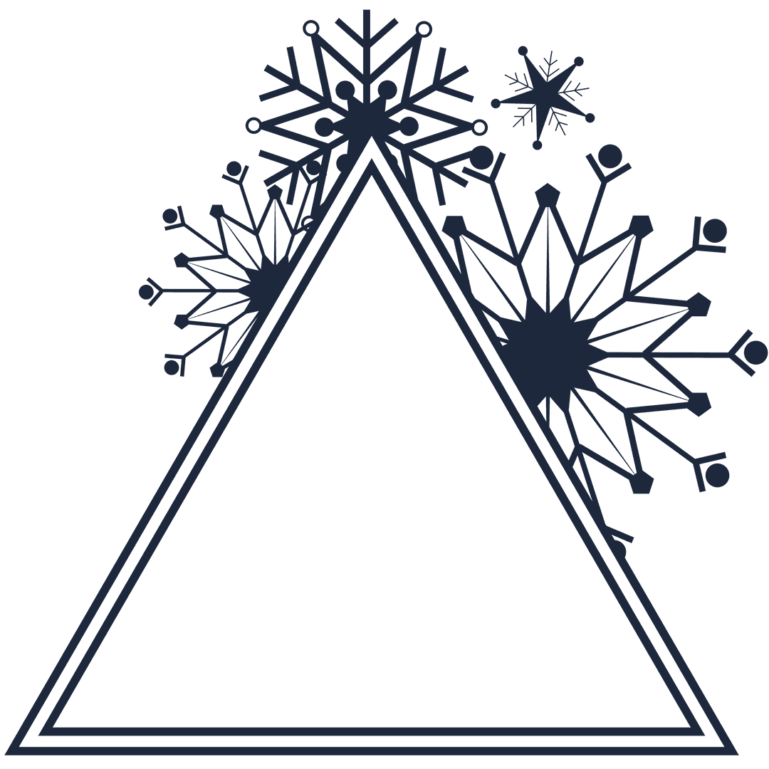 Snowflake Adorned Triangle on Transparent Background Winter Design
