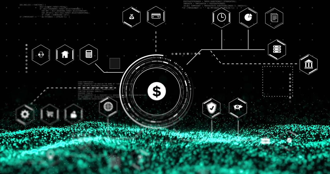 Futuristic Digital Finance Network and Data Processing Connections