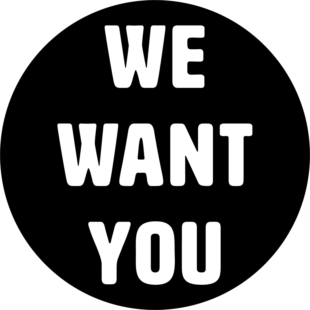 Transparent Circle We Want You Text