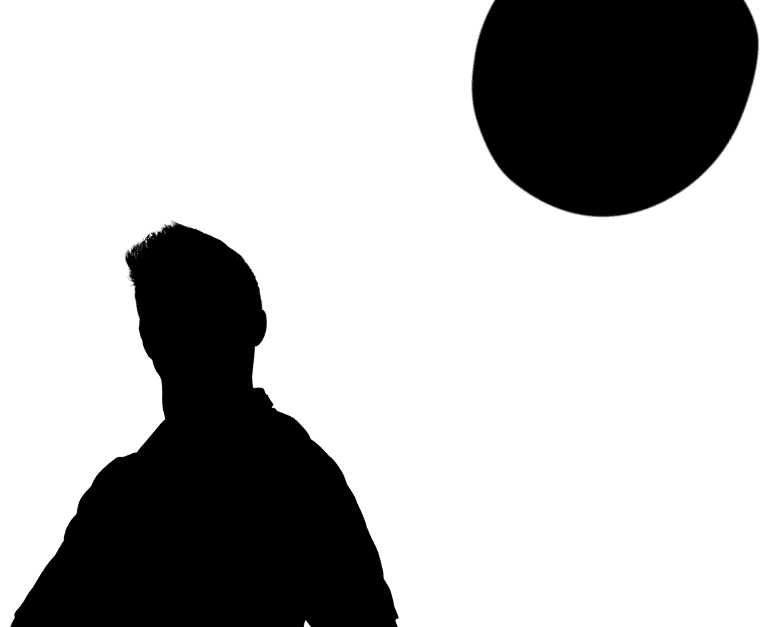 Transparent Silhouette of Man Bouncing Ball on Transparent Background