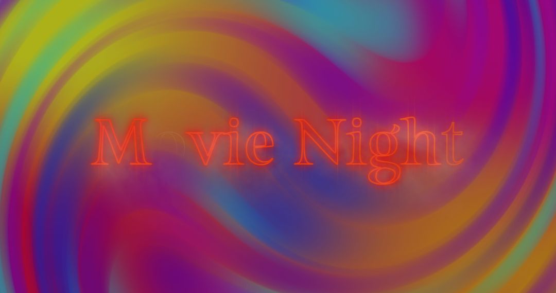 Colorful Abstract Movie Night Banner with Dynamic Wave Patterns