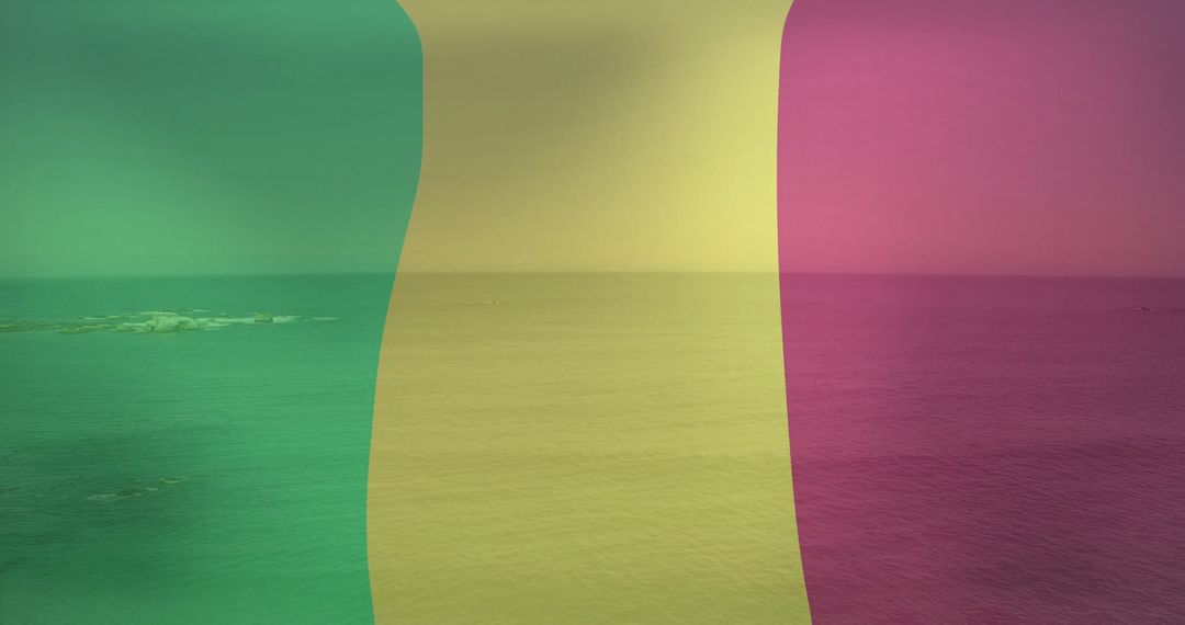 Calm Ocean Horizon with Colorful Gradient