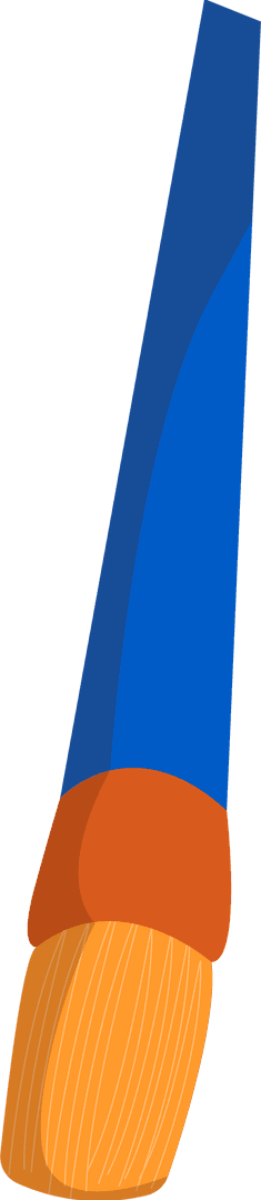 Flat Design Paintbrush on Transparent Background with Colorful Details