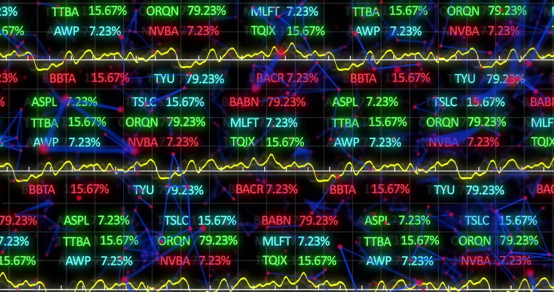 Dynamic Financial Data Visuals Showcasing Stock Market Activity