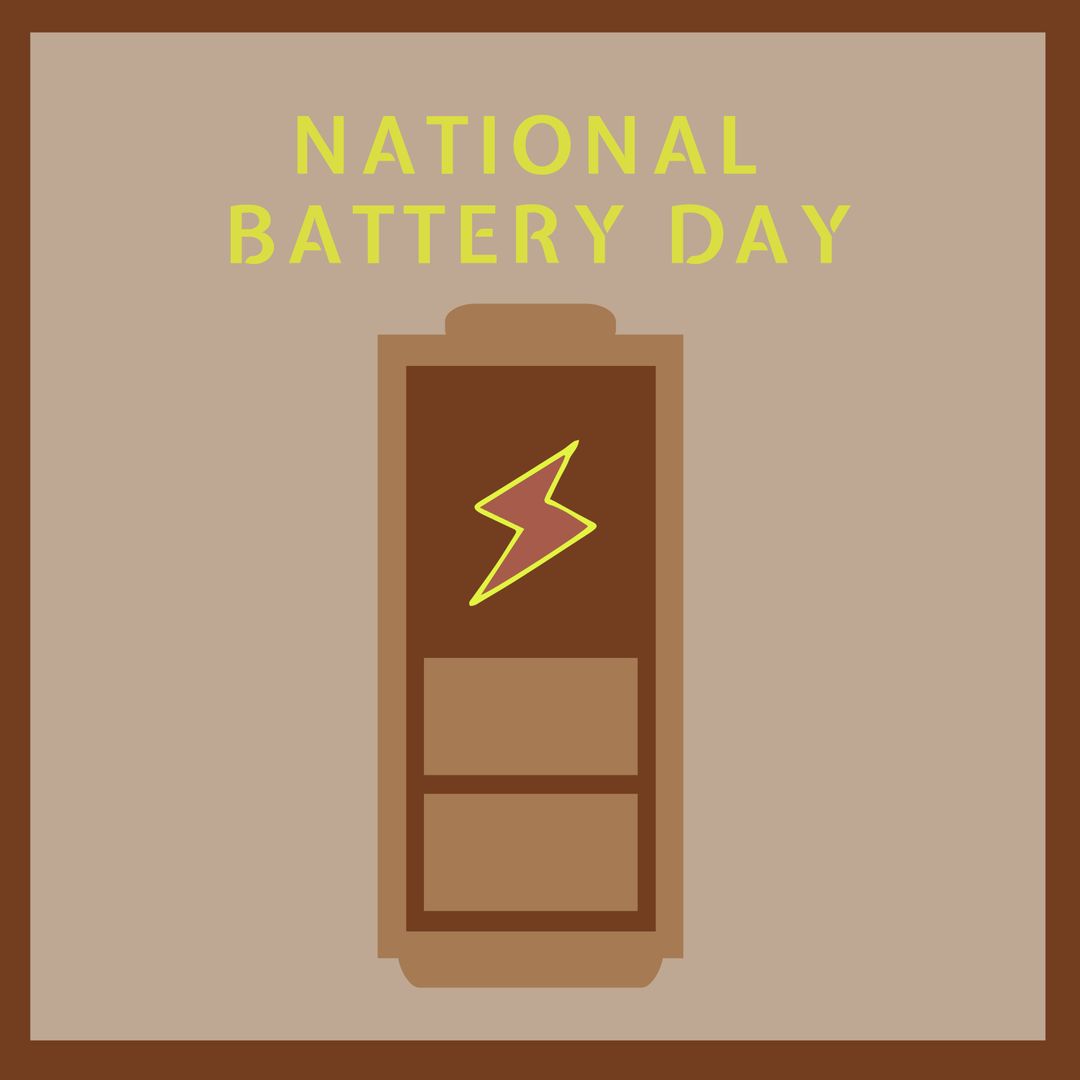 National Battery Day Celebration Concept with Battery Icon