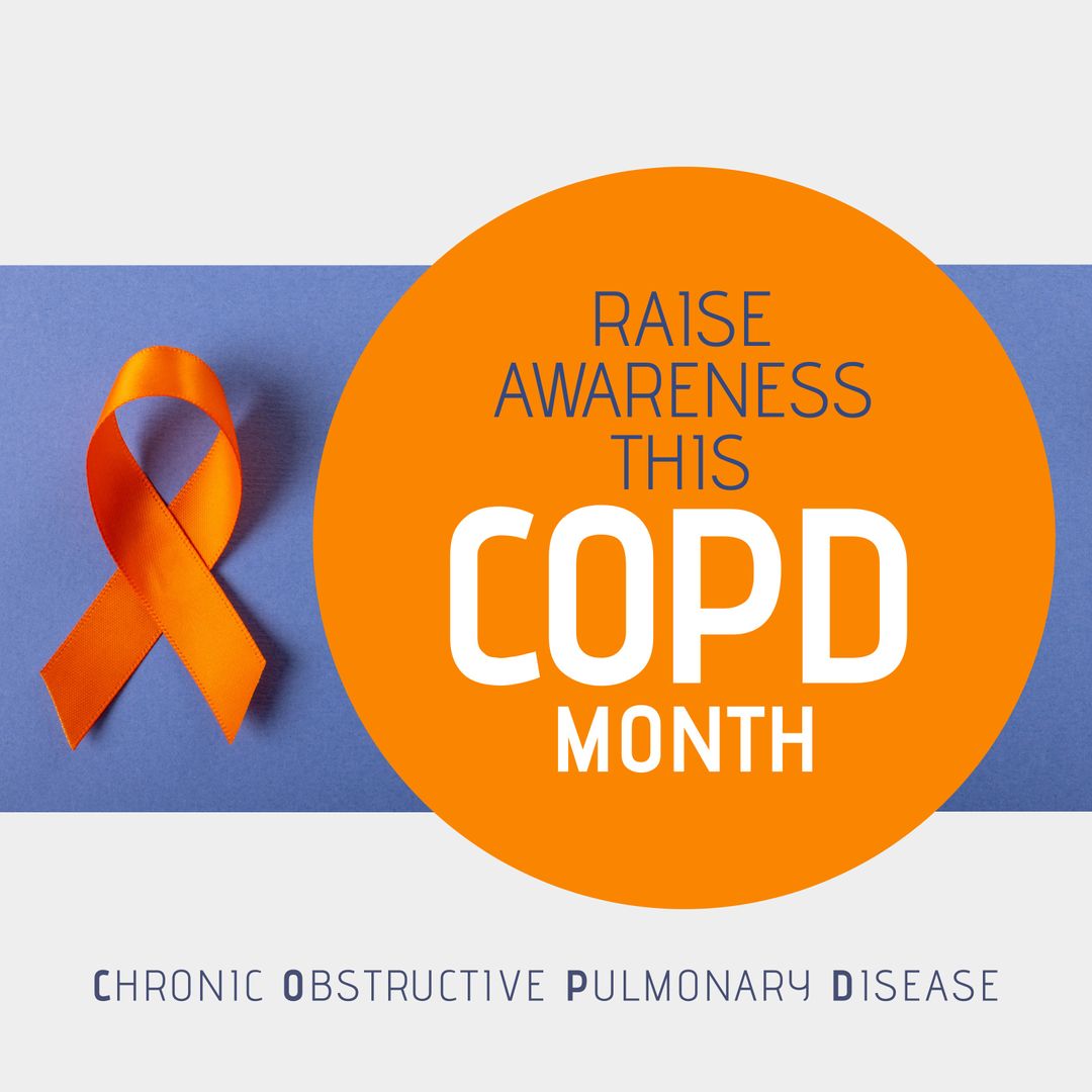 COPD Awareness Month Campaign with Orange Ribbon Symbol