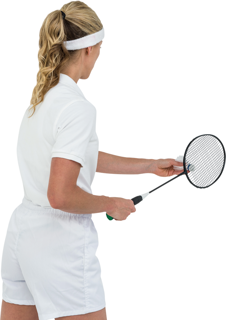 Female Athlete Playing Badminton with Racket on Transparent Background - Download Free Stock Images Pikwizard.com