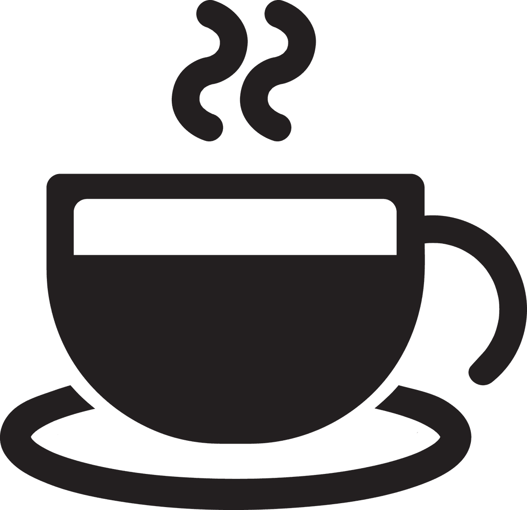 Transparent Coffee Icon with Steam on Vector Style