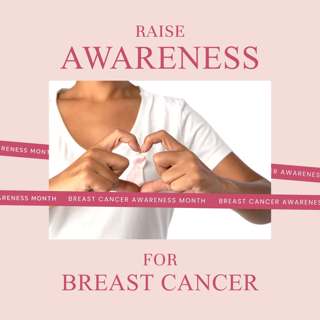 Raise Awareness for Breast Cancer with Heart Gesture by Woman - Download Free Stock Templates Pikwizard.com