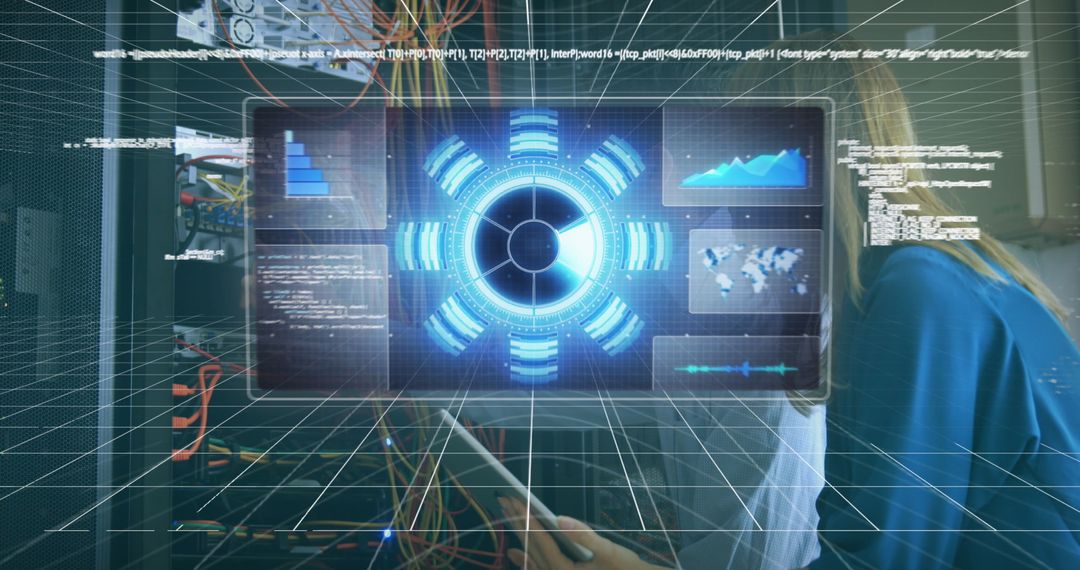 Futuristic Digital Interface with Network Connection