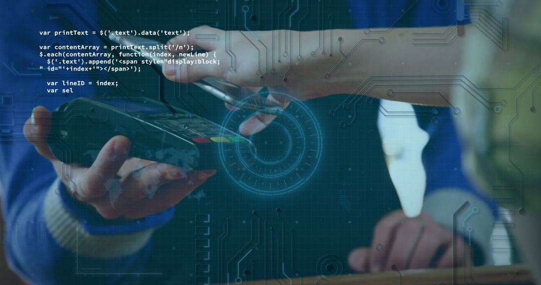 Digital Payment Concept with Smartphone Scanning Abstract