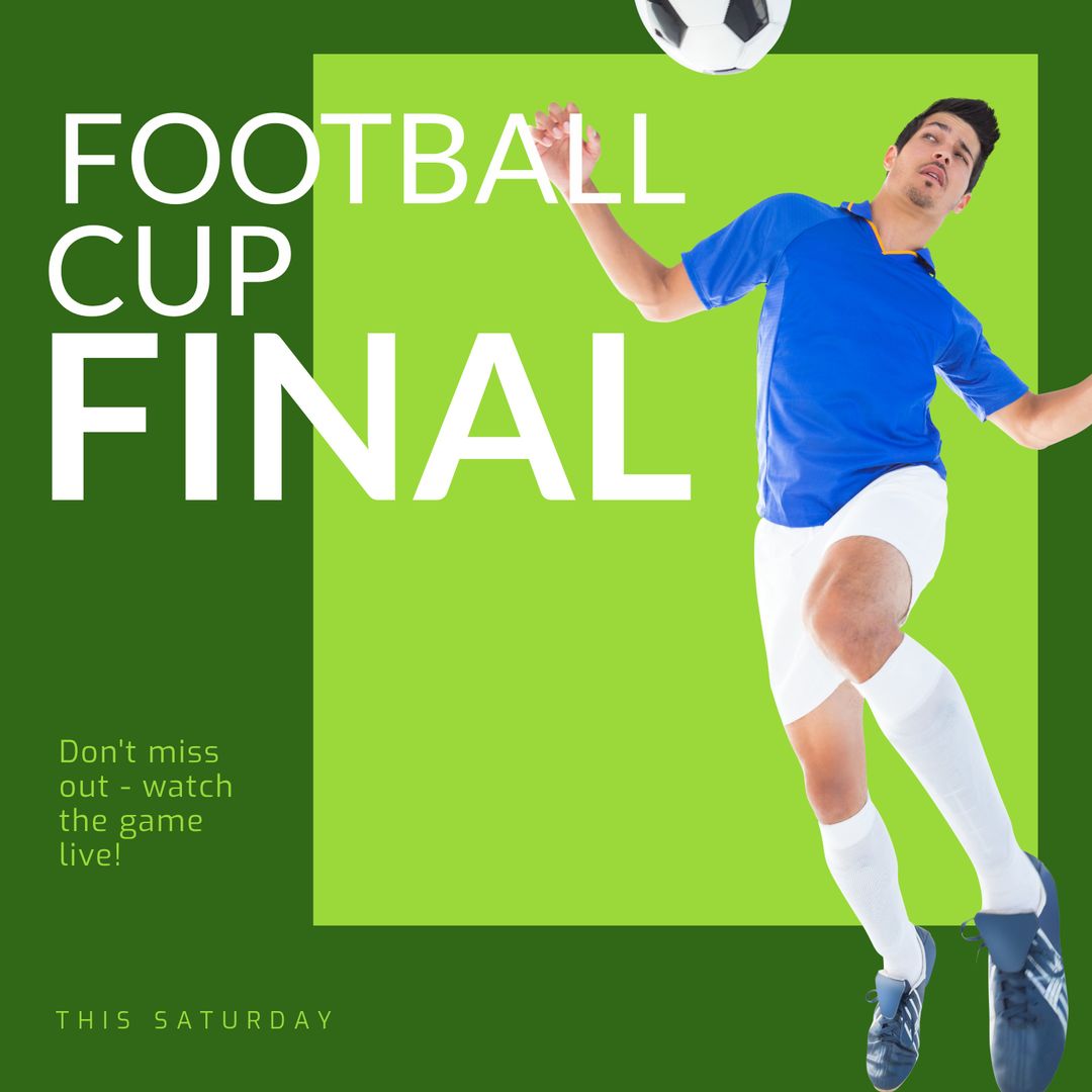 Football Cup Final Announcement with Dynamic Male Player - Download Free Stock Templates Pikwizard.com