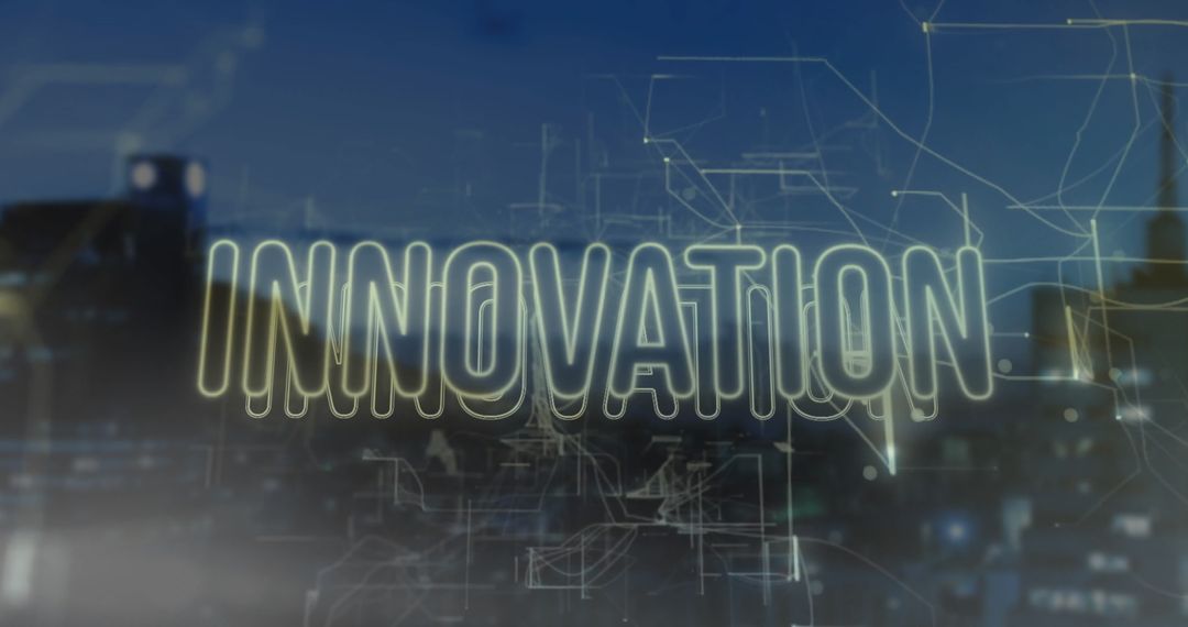 Futuristic Innovation Concept with Digital Network and Cityscape