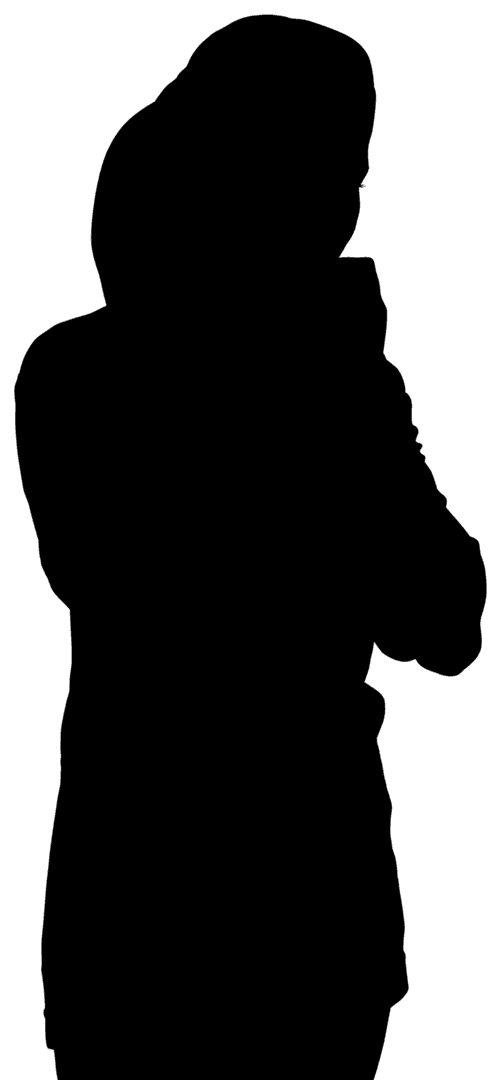 Silhouette of Sportswoman in Motion on Transparent Background