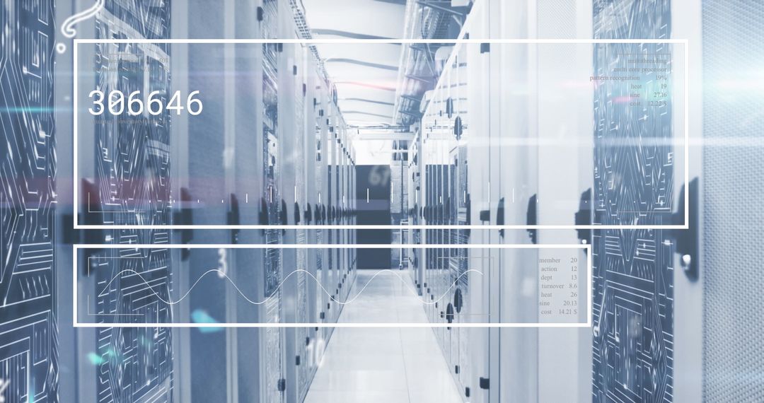 Data Interface Overlay in Modern Server Room