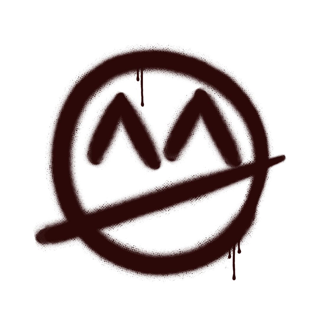 Graffiti Style M Peaks Symbol on Transparent Background