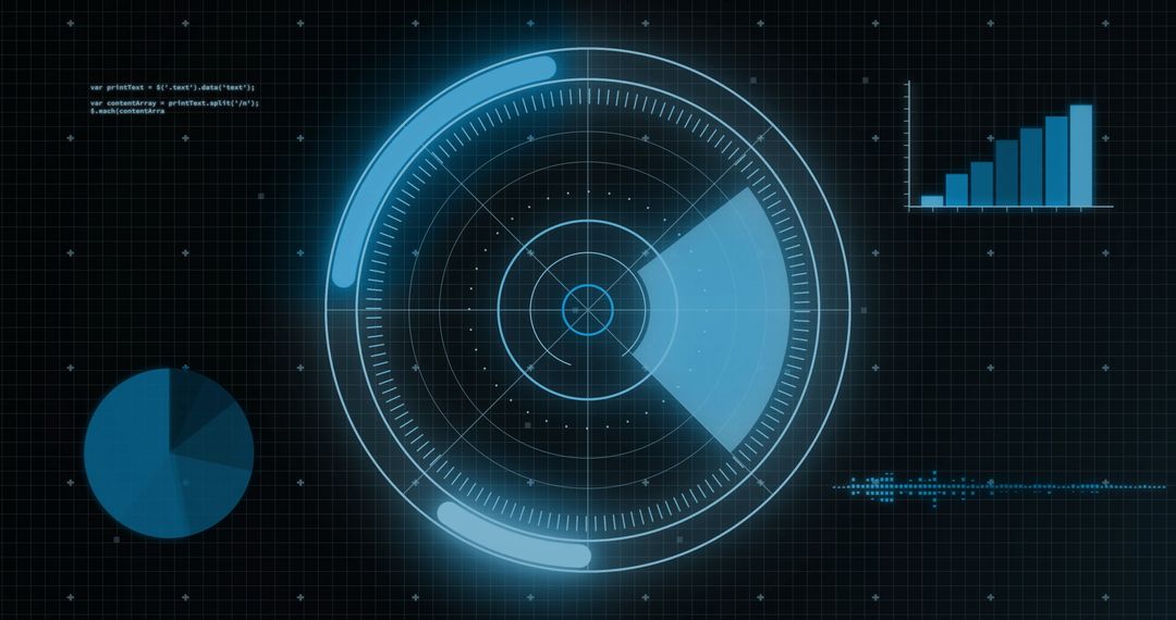 Futuristic Interface with Data Analysis Graphics