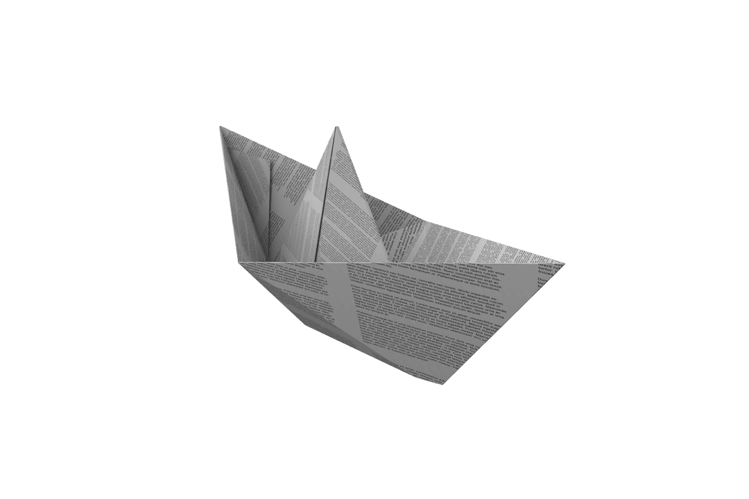 Transparent Origami Paper Boat with Textured Design