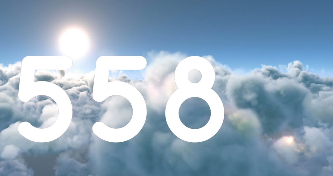 Digital Connectivity Symbolized by Bold Numerals Over Cloudscape