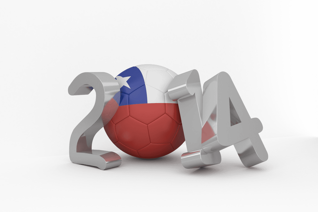 Transparent 2014 Soccer Ball with Chilean Flag Design