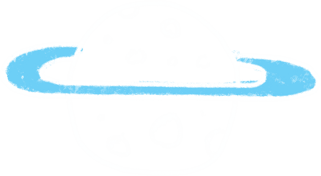 Chalkboard Sketch Transparent Saturn Planet Close-up